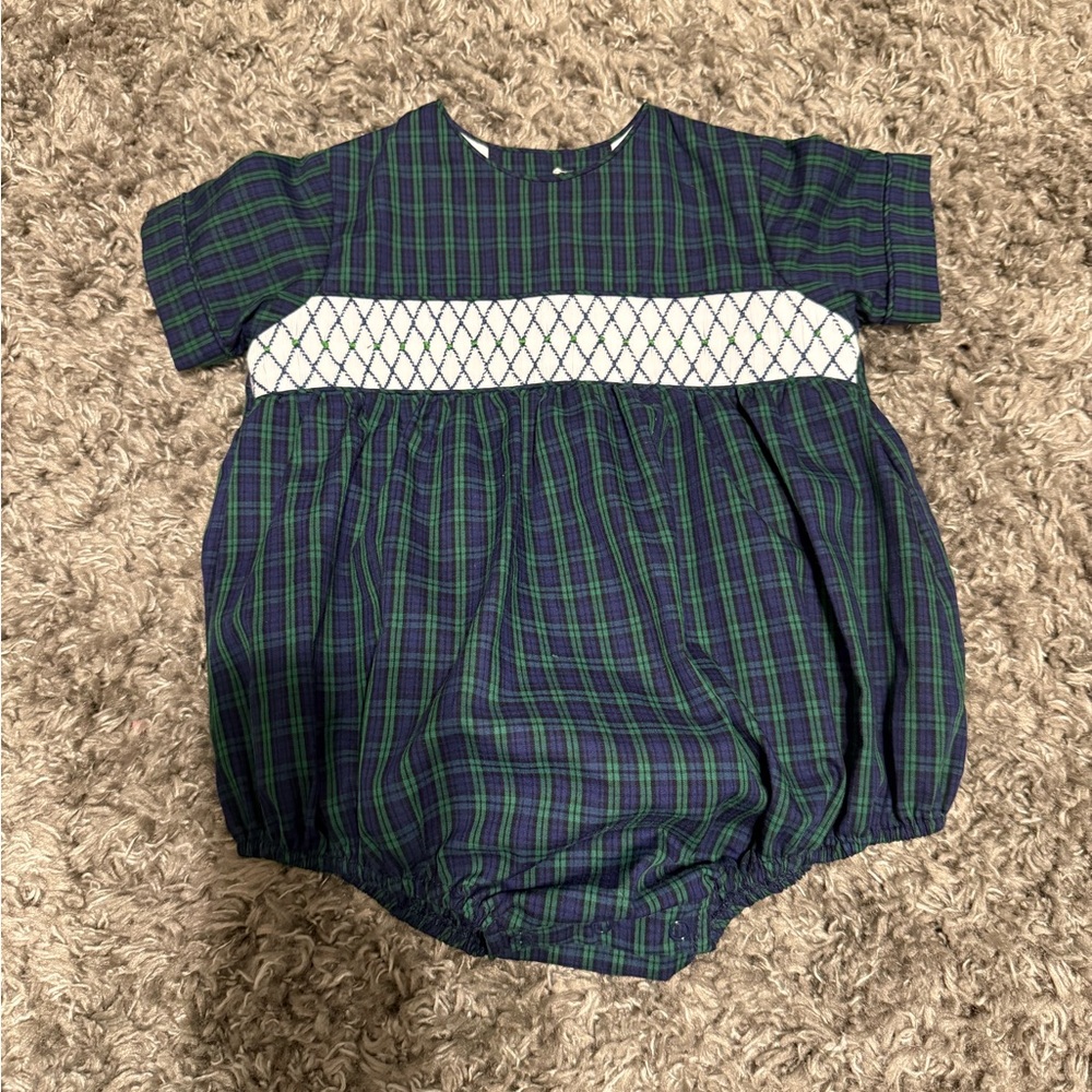The Beaufort Bonnet Company Plaid Bubble - Green and Blue